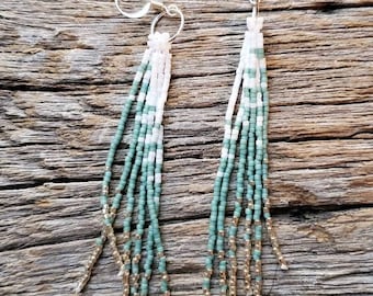 Long Beaded Tassel Earrings, Beaded Earrings, Seed Bead Earrings, Dangle Earrings, Fringe Earrings, Jewelry, Women's Earrings, Earrings