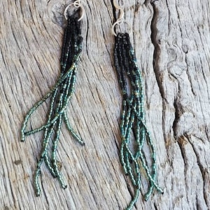 Long Beaded Tassel Earrings, Beaded Earrings, Seed Bead Earrings, Dangle Earrings, Fringe Earrings, Jewelry, Women's Earrings, Earrings