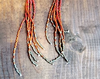 Long Beaded Tassel Earrings, Beaded Earrings, Seed Bead Earrings, Dangle Earrings, Fringe Earrings, Jewelry, Women's Earrings, Earrings