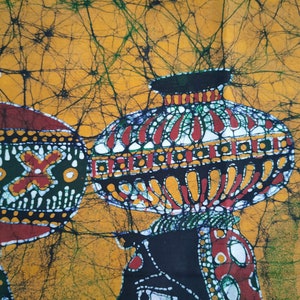 Indian Tamil Girl village Batik Painting Wall Hanging Cotton Tapestry 34x25 image 9