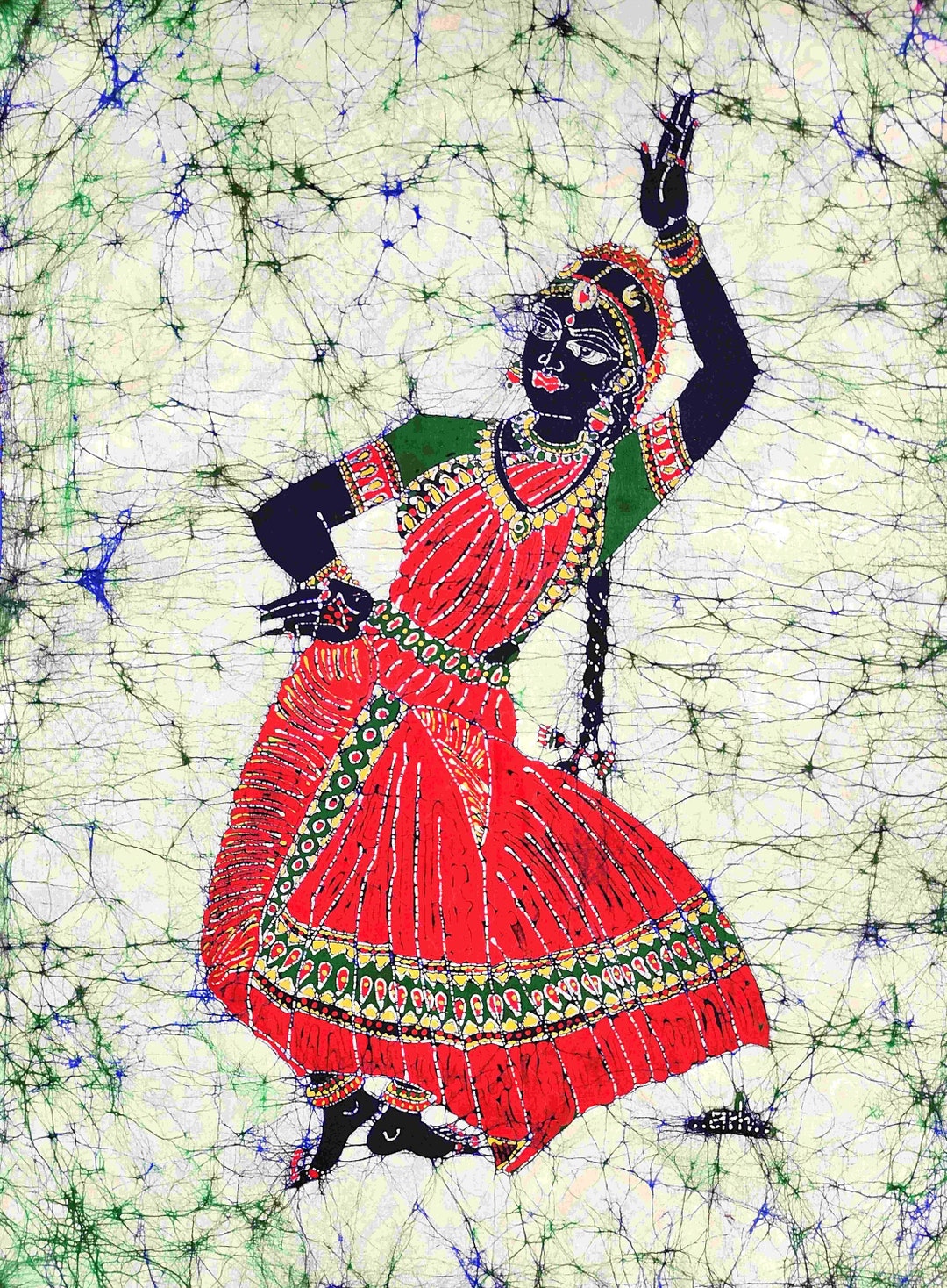 Indian Bharatanatyam Tamil Batik Painting Wall Hanging Cotton Tapestry 32 X 23 - Etsy