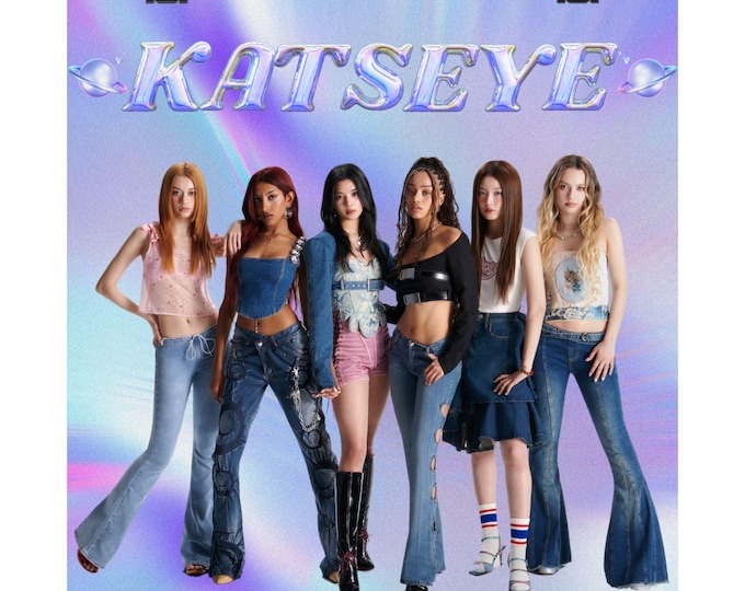 Katseye World Blue and Purple Matte Vertical Poster Katseye Merch