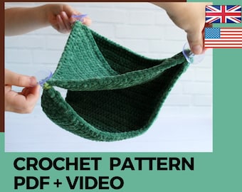 Crochet pattern double leopard gecko hammock, Bearded dragon accessories for tank, Digital file PDF + video tutorial, Reptile bed, Small pet