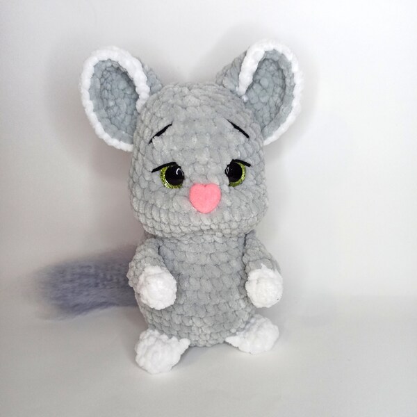 Gray Chinchilla stuffed animal, Chinchilla plush car decor, Soft chinchilla keychain gift, Chinchilla Pet portrait, Gray Chinchilla plushie