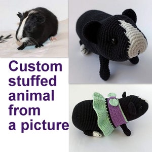 Guinea pig plush 9", Crocheted remember replica, Custom stuffed animal from a picture, Photo look alike gecko doll Lizard plush best gift UA