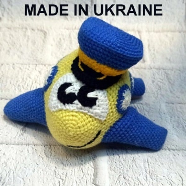 Ghost of Kiev plush, Ukrainian Flag pilot, Stand with Ukraine plush, Flag Blue Yellow toy, Cotton Patriot Ukraine gift, Cute crochet plush