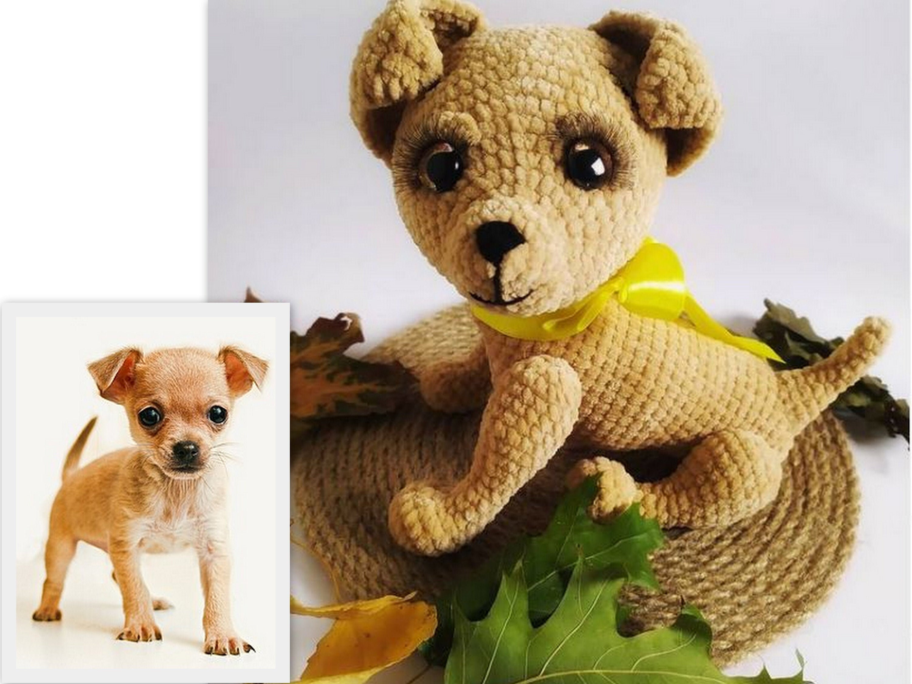 Crochet stuffed dogs, amigurumi Chihuahua in a bag, personalized gifts for  dog lovers