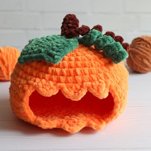 Leopard gecko hide, Pumpkin tank decor, Crocheted soft house for small pets, Lizard house, Reptile tank, Terrarium decor, Gecko cozy cave
