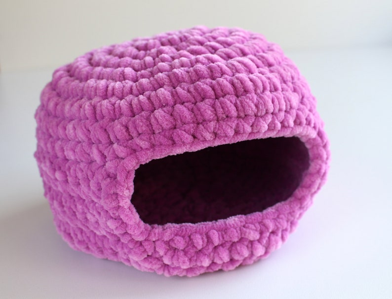 Crochet pattern leopard gecko house, Crochet pet cave, Tutorial extra soft plush pet home, Gecko hide pet basket, Reptile bed Cozy Bird nest image 4