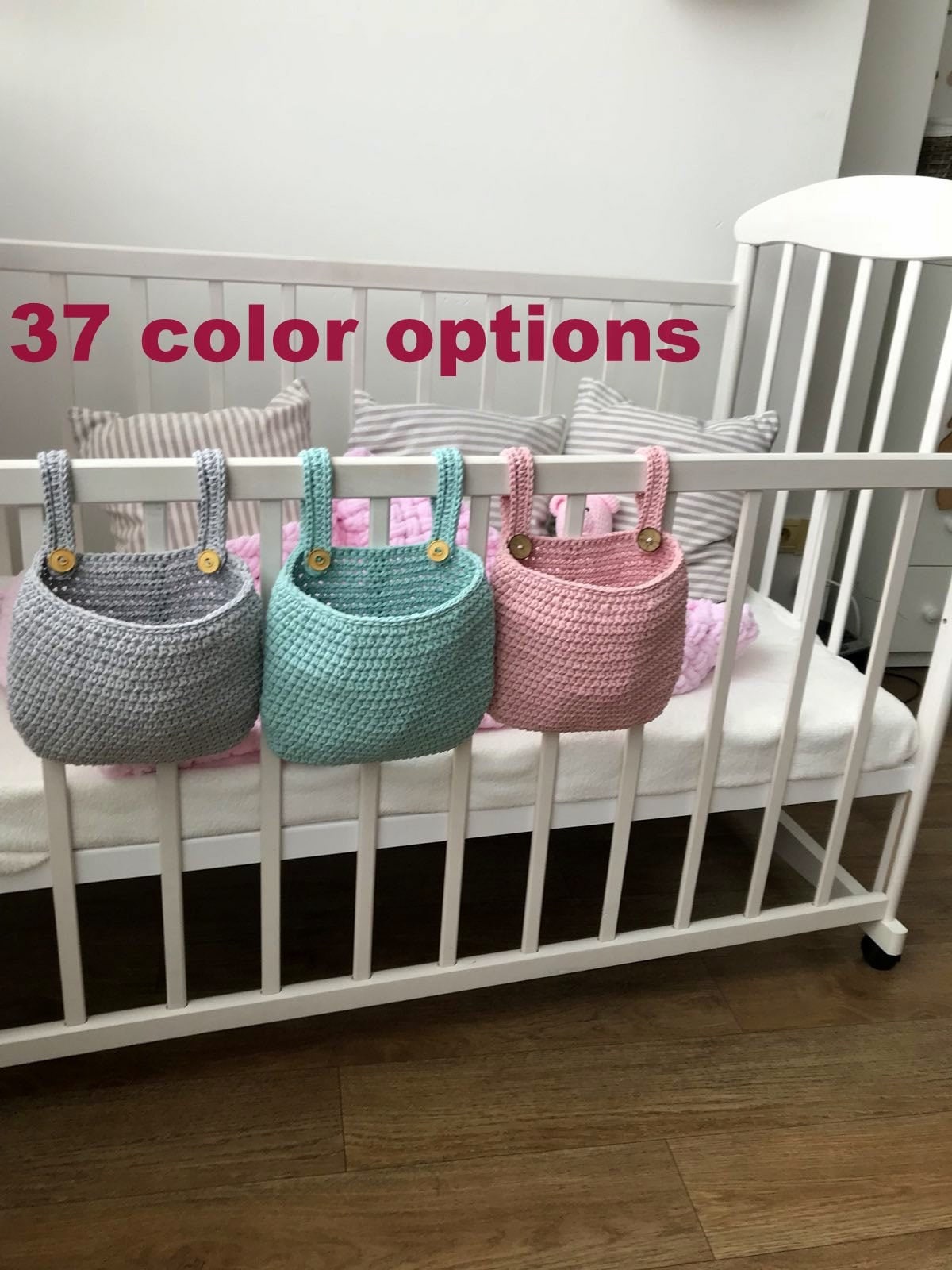 9 Shelf Hanging Closet Organizer with 5 Drawer Organizers, Baby Nursery  Closet, Diaper Caddy Organizer, Slotted Storage Baskets, Hanging Drawers,  Dorm