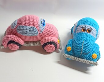 Kids car throw pillow, Car plush toy, Car room decor, Crochet plush transport, Custom plush Personalized crochet toy, Classic heirloom toy