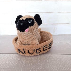 Personlig plyschmops med säng/nyckelring/biltillbehör, virkad hund från foto, replika av Remember, bästa present till husdjur