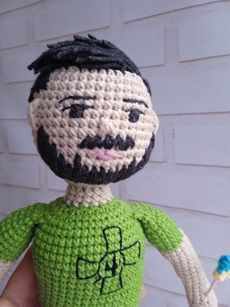 Volodymyr Zelenskyy doll, Crochet hero, Custom plush gift, Solidarity with Ukrainian people, Praying for the families of Ukrainian seller image 3