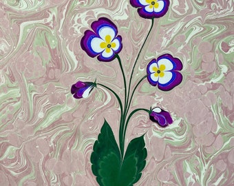 Hand Marbled Paper: Marbling Art (Ebru) Decorative Paper