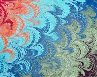 Hand Marbled Paper: Marbling Art (Ebru) Decorative Paper