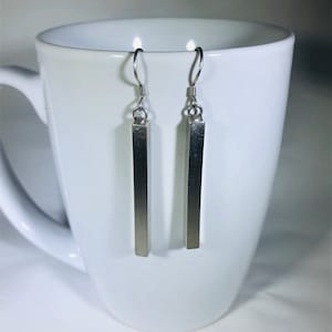 Silver Bar Dangle Earrings
