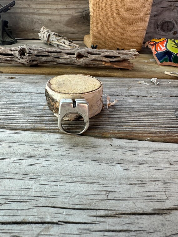 Chunky Silver Statement Ring- Four Quadrants - image 10