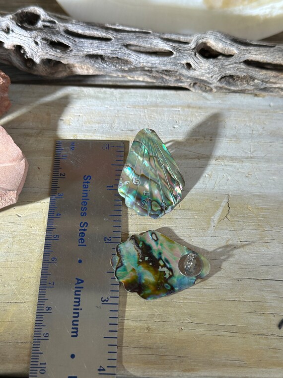 Handmade Abalone Shell Earrings, Lightweight - image 3
