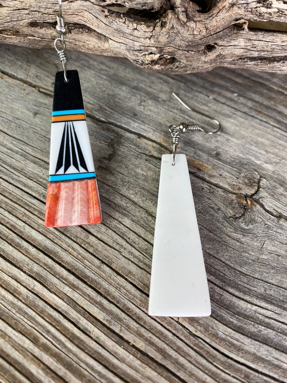 Dangle Inlay and Shell Earrings - image 2