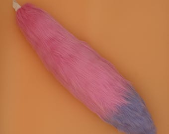 Pink & Lavender Faux Fur Tail