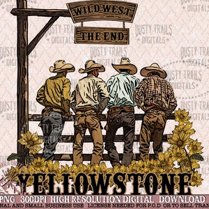 Yellowstone Wild West, Download digitale, Country Png, Desert Png, Western Designs Png.