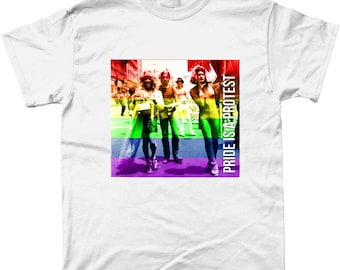 プライドは抗議Tシャツ、ゲイプライドTシャツ、ストーンウォールインTシャツ、レインボーTシャツ、クィア服、ゲイの権利、活動家Tシャツ、ゲイプライド