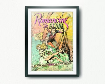 Romancing 80s Action Adventure Inspired Limited Edition Print - Classic, Cult Movies.