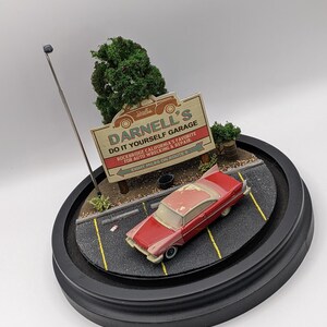 Movie Diorama Lamp | Handmade Vintage Car Night Scene | Retro Horror Film Display | Cult Movie Collector Decor image 10