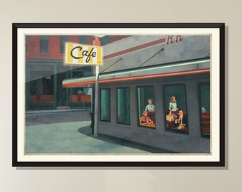 Nighthawks at the Double R. Oil Painting themed - Cult, Classic, 90s TV, Limited Edition Poster,