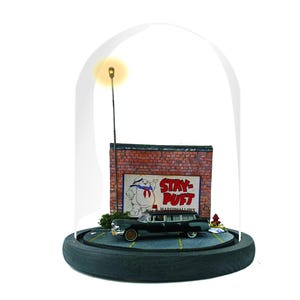 Ghostbusters lamp, 1:64 ECTO 1 car small scale diorama, handmade light, 80s movie decor, unique TV gift for him or dad, Father&#39;s Day