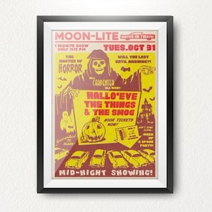 Personalized Vintage Drive-In Theatre Poster - Classic, Cult 80s Horror Movies. Limited Edition Print