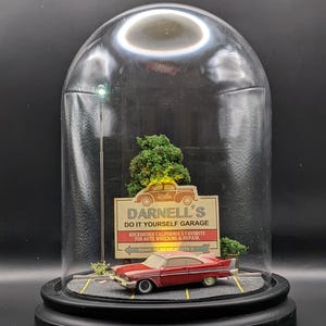 Movie Diorama Lamp | Handmade Vintage Car Night Scene | Retro Horror Film Display | Cult Movie Collector Decor image 4