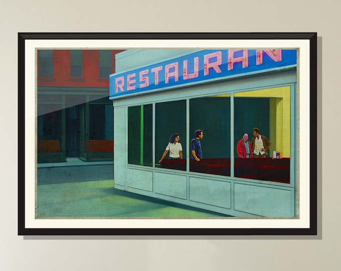 Nighthawks Poster, 90s Sitcom Art Print
