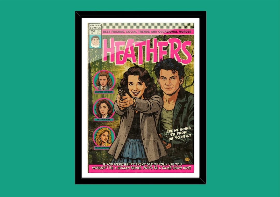 Heathers Art Print | Vintage Comic Cover Poster | 80s Cult Movie Wall ...