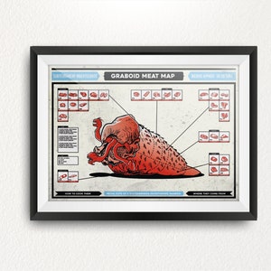 Graboid &#39;Meat Map&#39;. 90s Cult Movie. Limited Edition Print