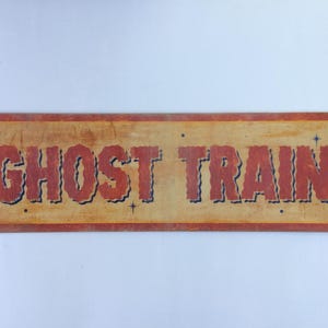 Handgefertigtes Schild Geisterbahn - Klassiker, Kult, Horror, Freak Show, Spook Show, Jahrmarkt, Rummelplatz.