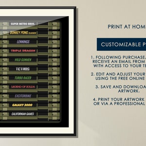 Print at Home! Retro Game Cartridge Art Print - Customizable, Instant Download