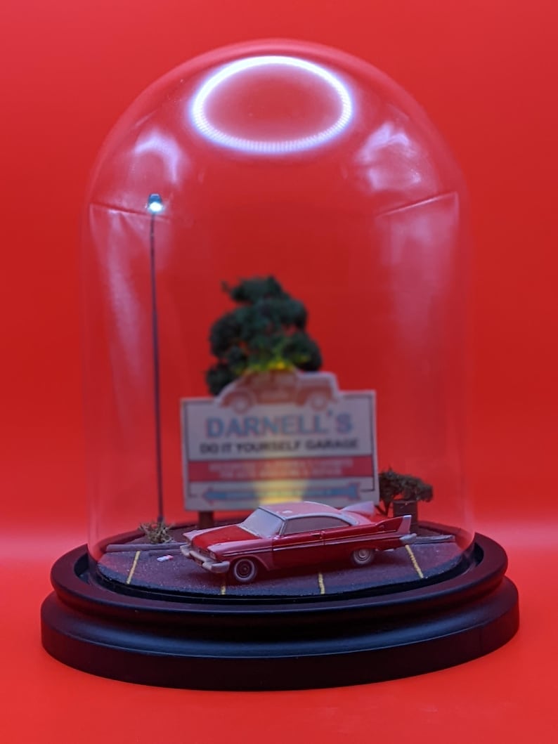 Movie Diorama Lamp | Handmade Vintage Car Night Scene | Retro Horror Film Display | Cult Movie Collector Decor image 9