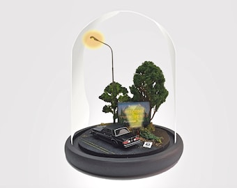Twin Peaks lamp, Agent Cooper 1:64 car diorama light, small handmade home decor, small scale unique TV gift for him or dad, housewarming