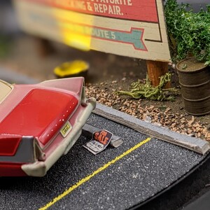 Movie Diorama Lamp | Handmade Vintage Car Night Scene | Retro Horror Film Display | Cult Movie Collector Decor image 8