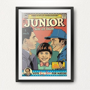 Problem 90er-Jahre-Comedy-Film inspirierter „Junior“-Limited-Edition-Druck. 80er Jahre, Kultklassiker.