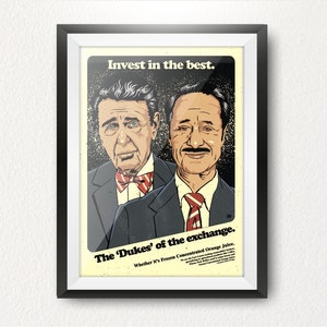 Trading 80s Comedy Movie Inspired Limited Edition Print. Cult, Classic, Satire, Comic, Duke, Stock Exchange.