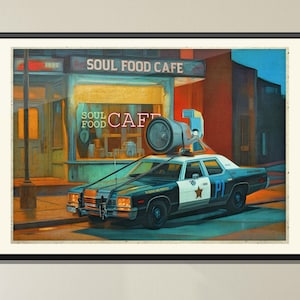 1980年代のブルースコメディ映画プリント、油絵ウォールアート、レトロ映画カーポスター、ユニークな部屋の装飾、お父さんへの素晴らしい贈り物、80年代の映画アート