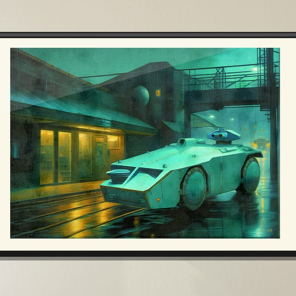 APC Vehicle, 80s Sci Fi Oil Painting themed Print - Classic, Cult, Weaver, Alien Movie  Cameron, Limited Edition Poster