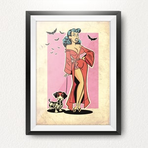 Chica vampiro pin up. Impresión de edición limitada.
