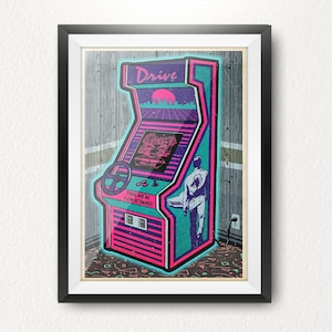 Cult Movie Inspired Limited Edition Print - Classic, Movies. Synthwave Arcade
