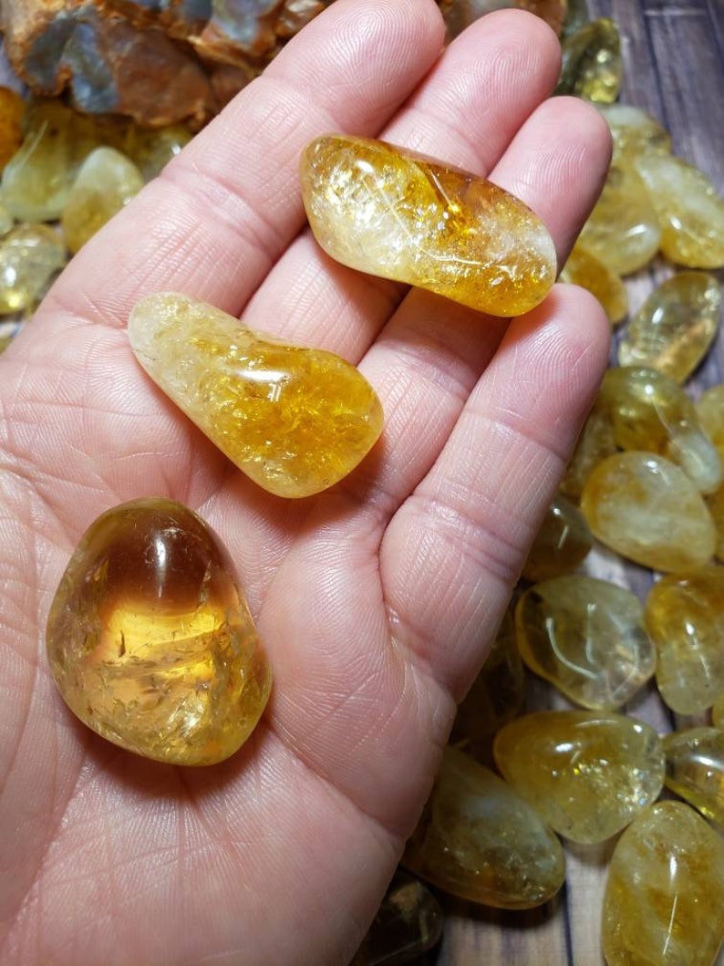 Citrine tumble Heat Treated Citrine Crystal Citrine Etsy