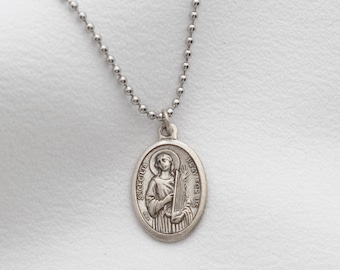 Saint Cecilia Necklace, Patron Saint of Musicians Medal, Catholic gift