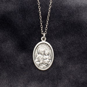 Saint Joseph Necklace, Silver St Joseph Medal Necklace, Religious Necklace