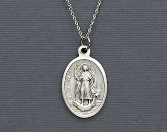 St. Raphael the Archangel Saint Medal Metal Necklace, Catholic Gift